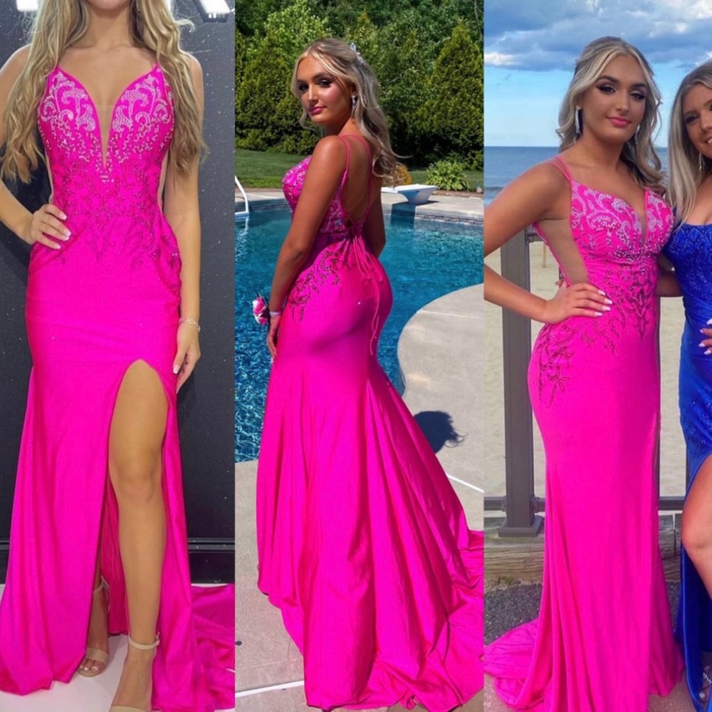 Amarra Hot Pink Prom Dress Size 4